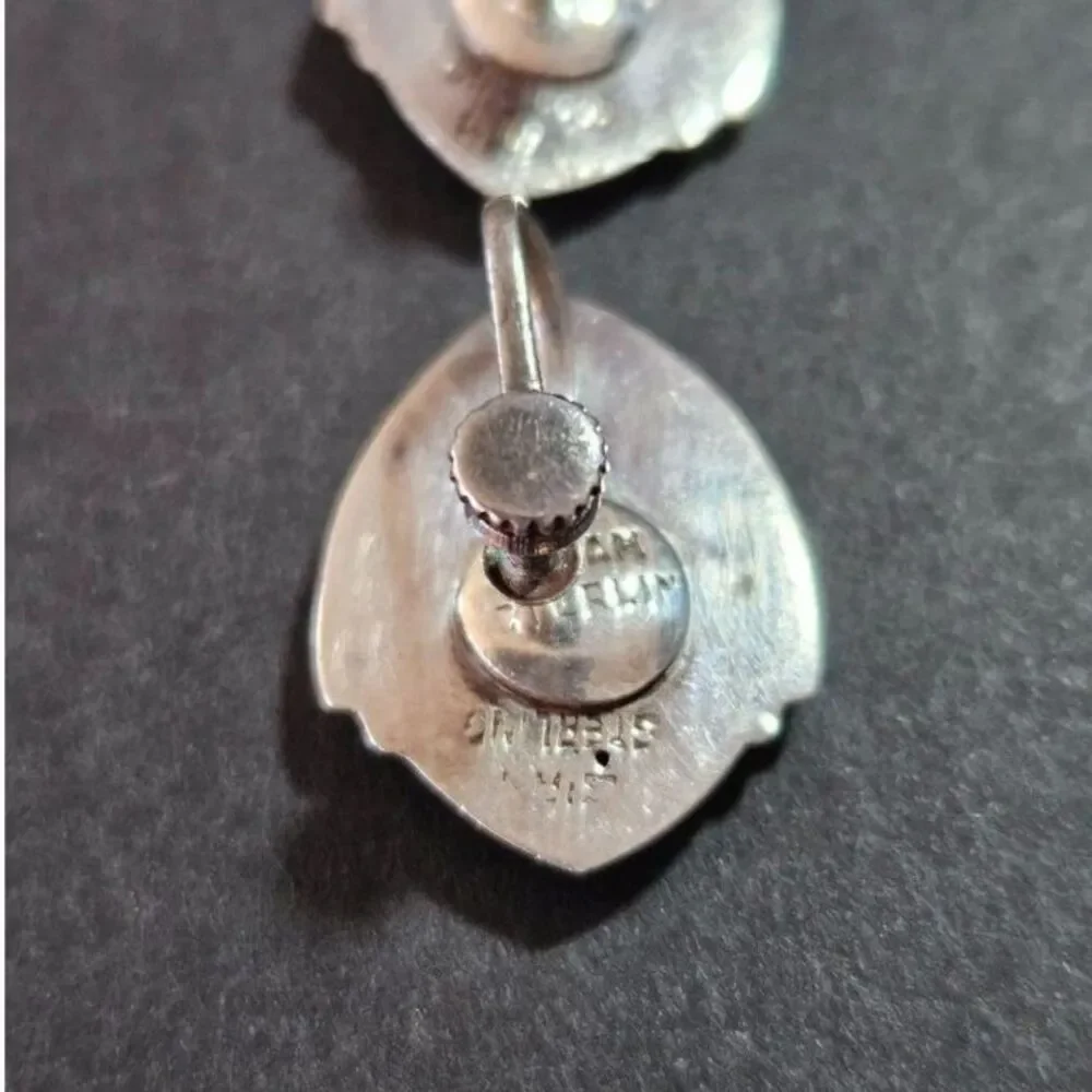 Siam Sterling silver vintage screw back clip on earrings